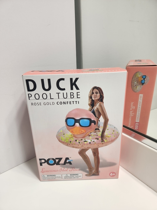 Poza Other - Duck Pool Tube Rose color and Gold Confetti Inflatable Swim Float